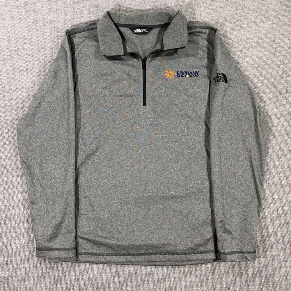 The North‎ Face Quarter Zip Pullover Mens Medium Grey Excellent Epiphany Logo